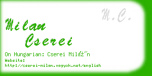 milan cserei business card